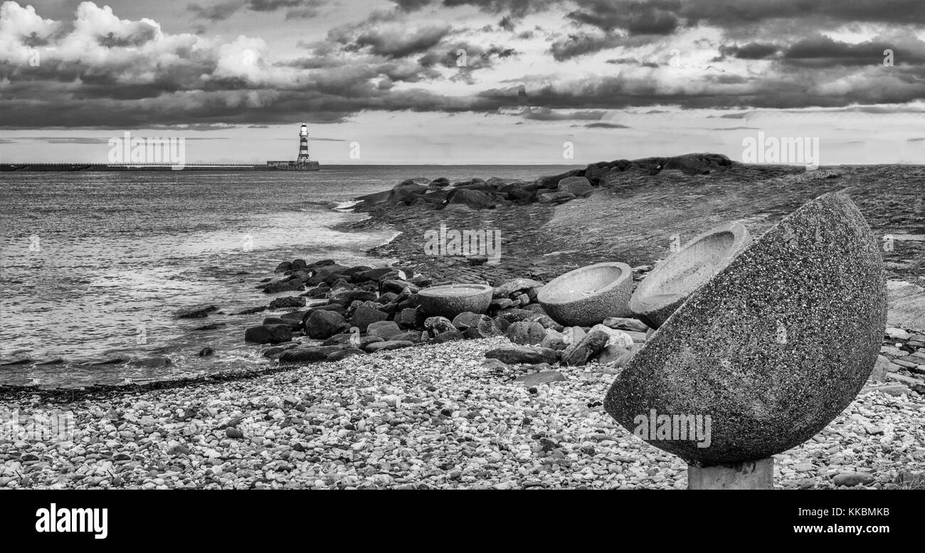 Plage de Sunderland roker sculptures Banque D'Images