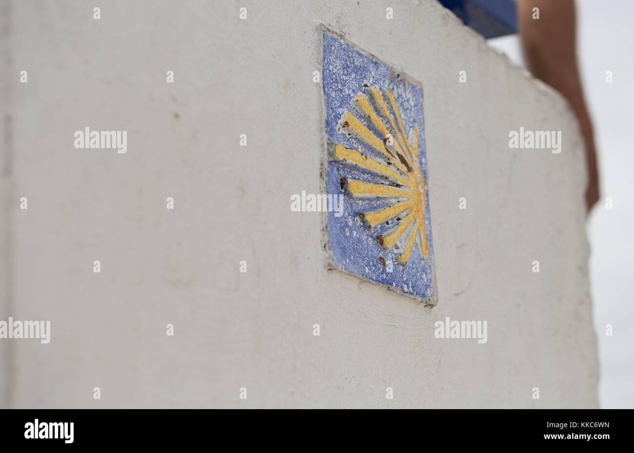 Chemin de Saint Jacques de Compostelle marker Banque D'Images