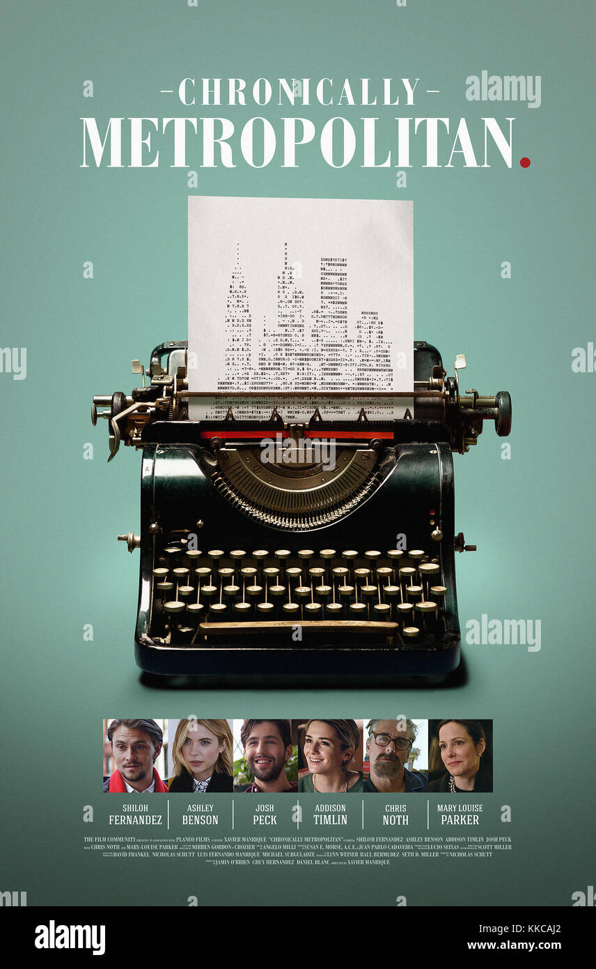 DATE de sortie: 4 août 2017 TITRE: Chronique Metropolitan STUDIO: Universal Pictures DIRECTOR: Xavier Manrique PLOT: Chroniquement Metropolitan est un film cynique et intelligent sur l'âge de la première fois Fenton Dillane, romancier qui, sans annonce, retourne à New York City pour affronter sa famille, son ex-amie et quelques craintes d'enfance persistantes. Avec: Shiloh Fernandez, Chris Noth, Victor Cruz. (Image De Crédit : © Universal Pictures/Entertainment Pictures) Banque D'Images