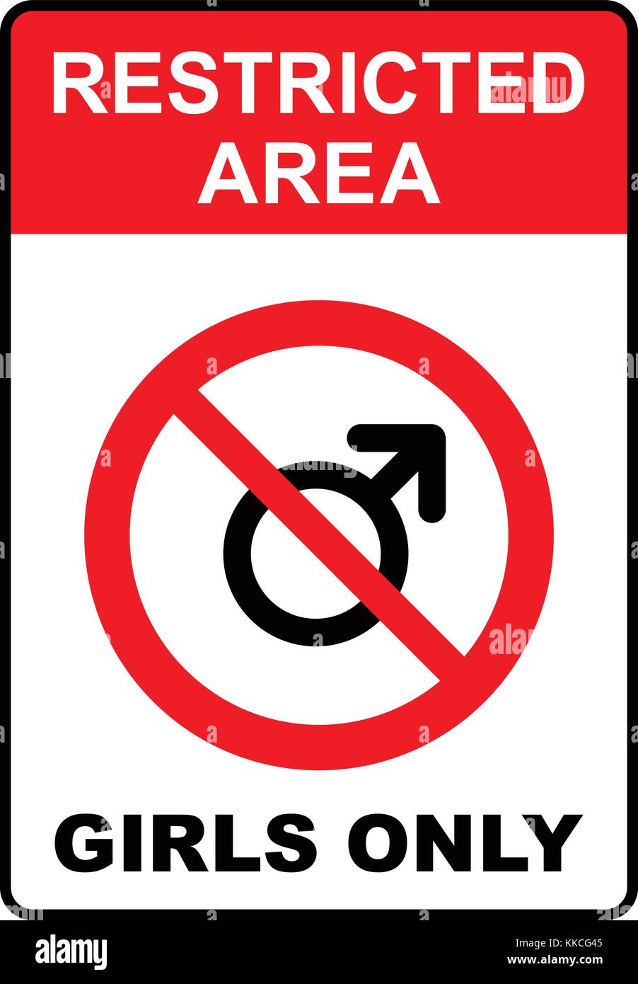 Zone restreinte, signe pour filles uniquement, illustration vectorielle. Illustration de Vecteur