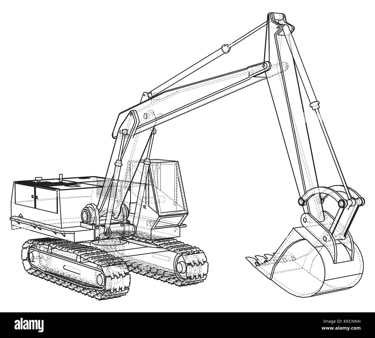 Machine de construction véhicule. excavateur. eps10. format vecteur créé de 3d. Illustration de Vecteur