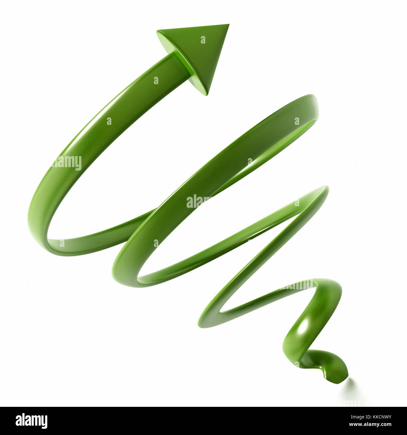 Flèche en forme d'hélice signe isolé sur fond blanc. 3d illustration. Banque D'Images