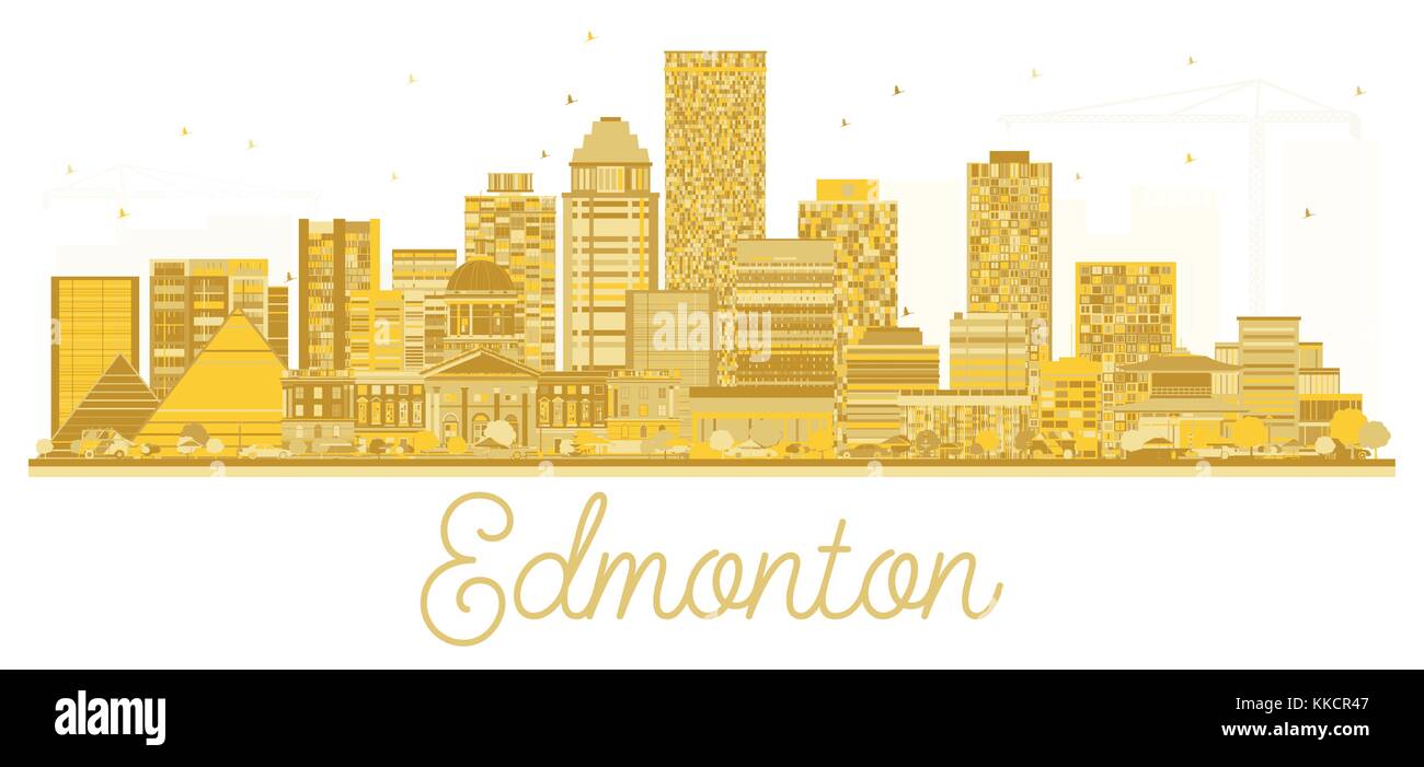 Canada Edmonton City skyline silhouette d'or. Vector illustration. Concept simple pour le tourisme présentation, bannière, un placard ou un site web. Illustration de Vecteur