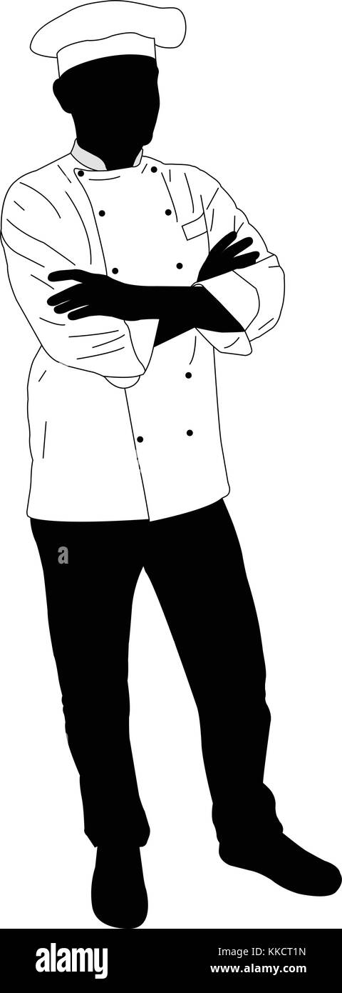 Chef cuisinier posant avec confiance - vector Illustration de Vecteur