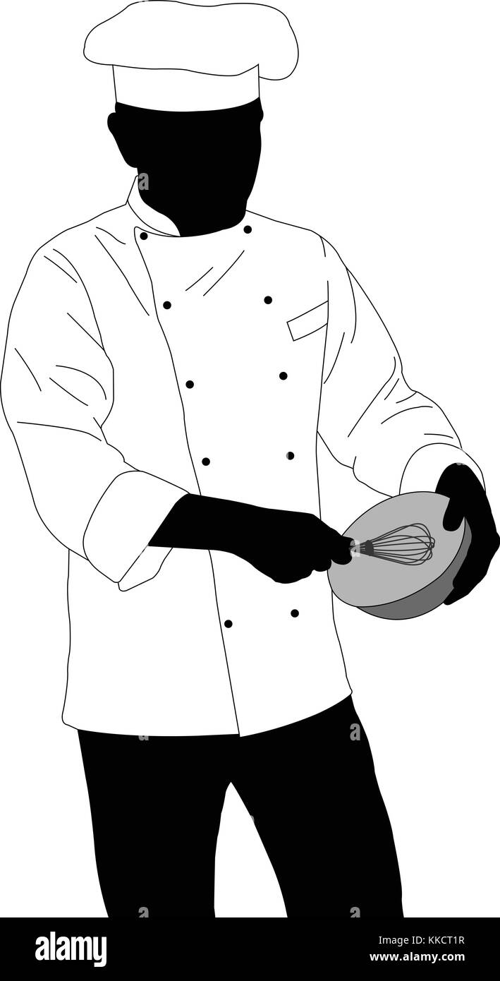 Chef de préparer des aliments silhouette - vector Illustration de Vecteur