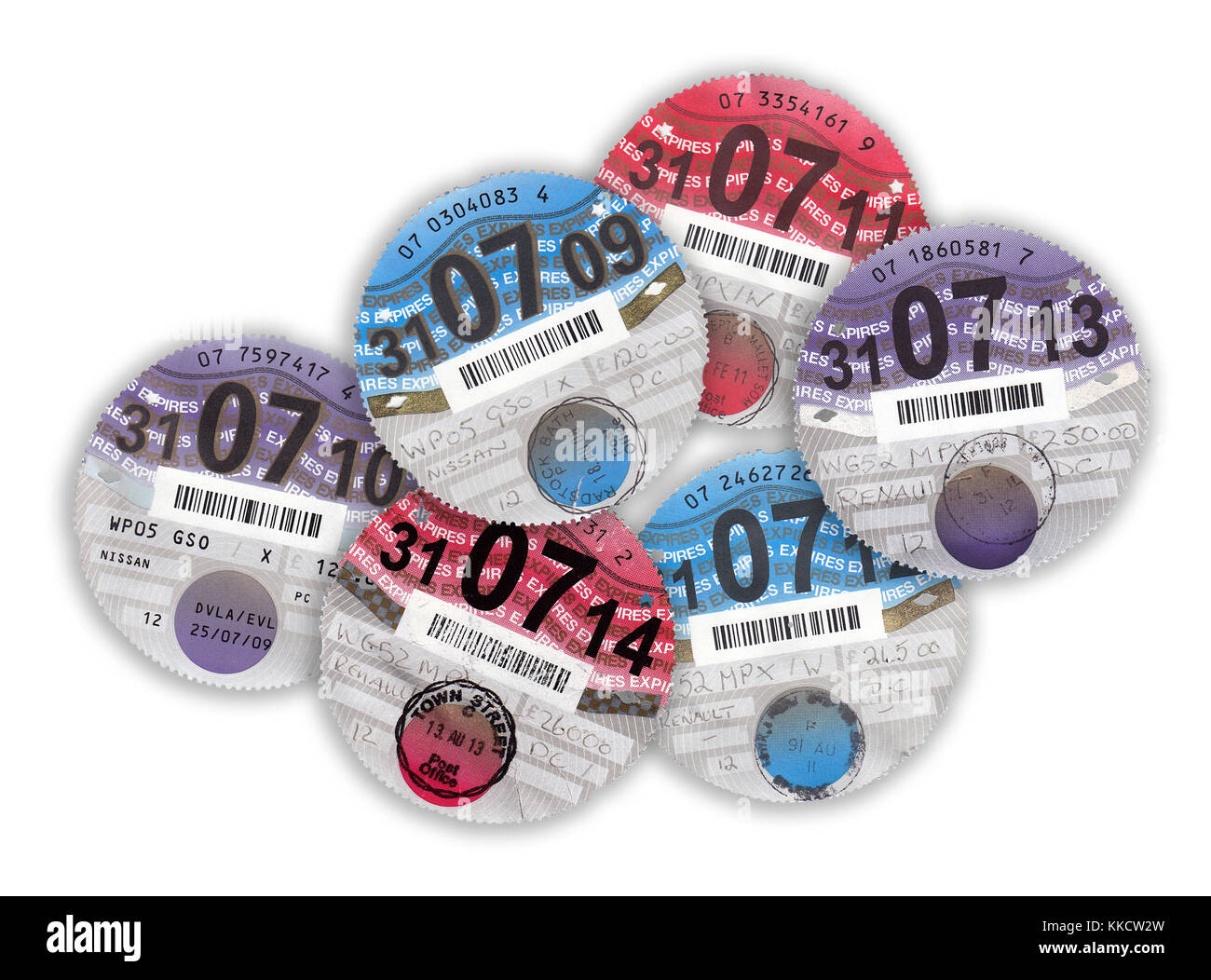 Les disques de la taxe routière Banque D'Images