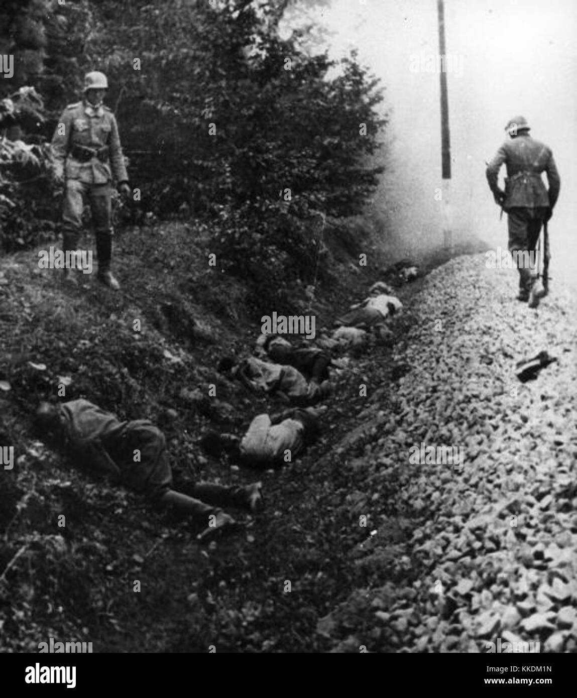 Prisonniers de guerre polonais tourné par Wehrmacht 1939 Banque D'Images