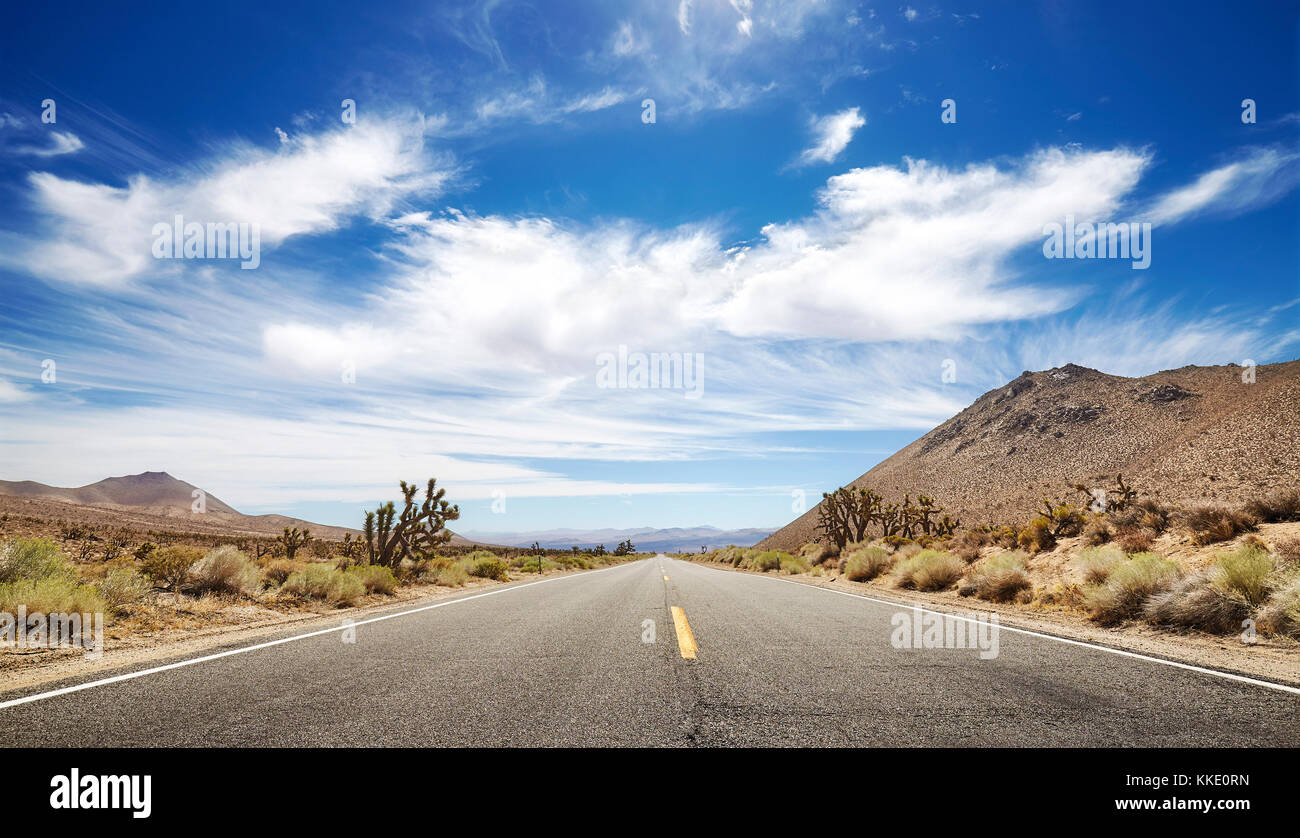 Photo panoramique d'une route sans fin, travel concept, USA. Banque D'Images