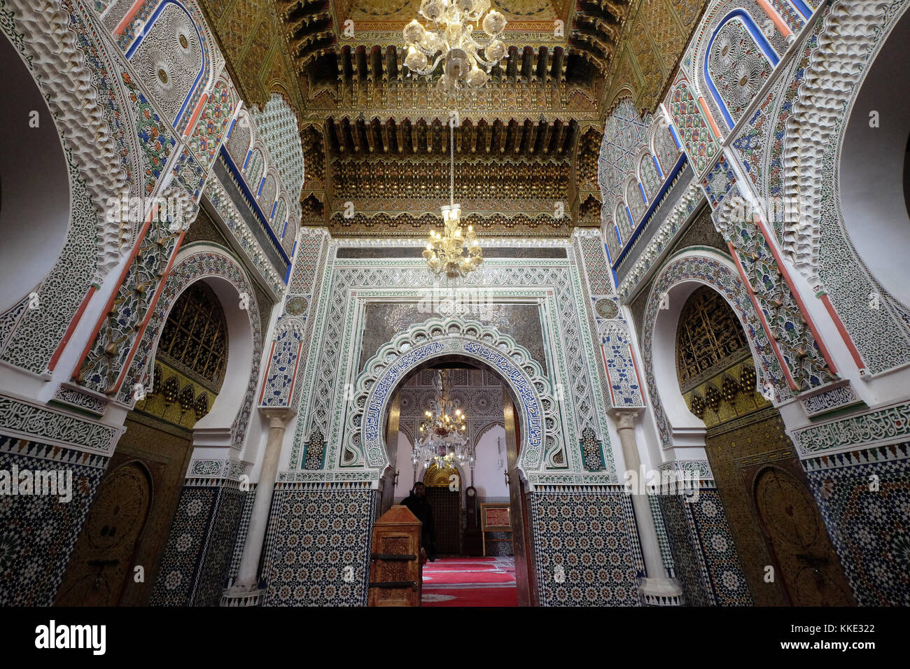 Sanctuaire de Zaouia Moulay Idriss II à Fès el Bali Vieux Fès dans la capitale du Maroc de Fès Banque D'Images