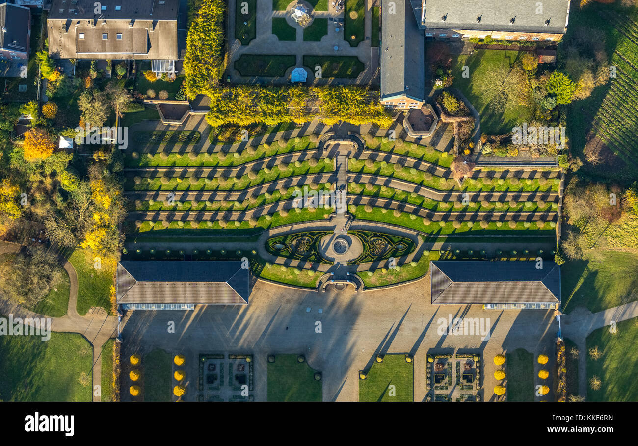 Kloster Kamp avec jardins, jardin, jardin baroque en terrasse,, jardin de cloître, Kamp-Lintfort, Ruhrgebiet, Niederrhein, Rhénanie-du-Nord-Westphalie, Allemagne, Banque D'Images