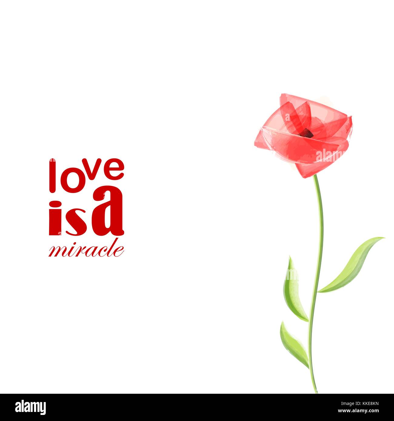 Fleur de pavot rouge motif romantique Illustration de Vecteur
