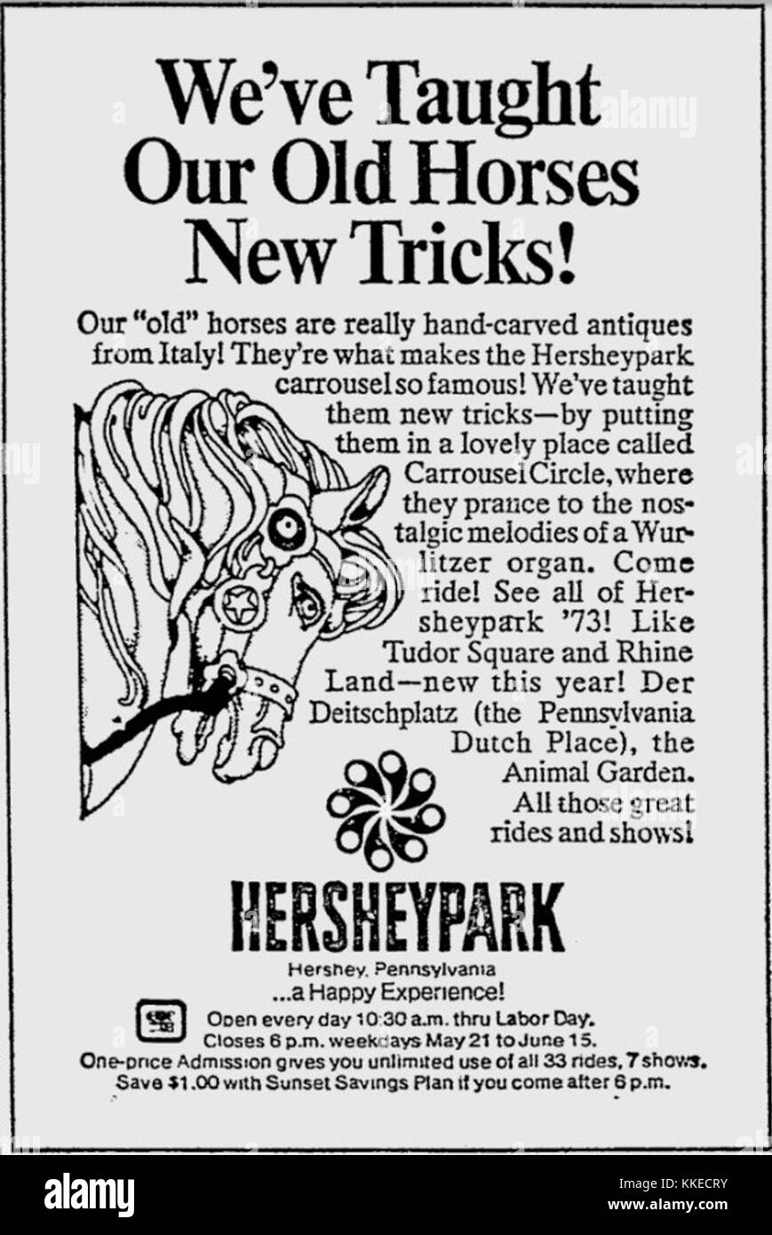 Hersheypark 1973 ad - 10 juin (lecture Eagle) Banque D'Images