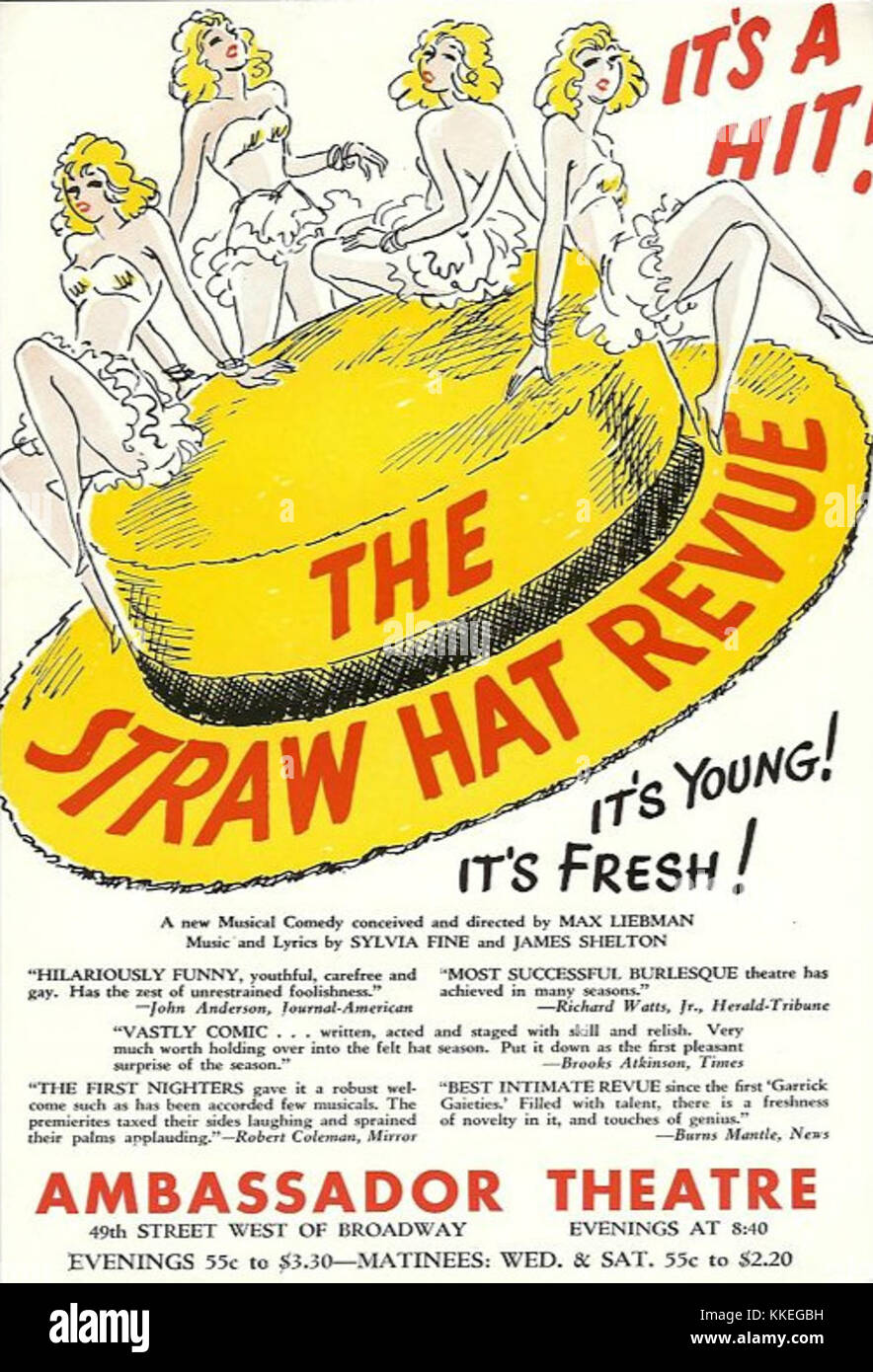 Revue 1939 chapeau de paille Banque D'Images