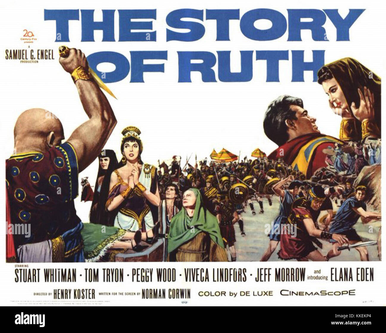 L'affiche originale de sortie en salle de 'The Story of Ruth', un film de 1960 qui dramatise l'histoire biblique de Ruth, mettant en vedette des acteurs clés et des détails de production. Banque D'Images