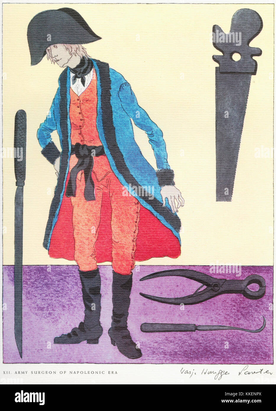 Un chirurgien de l'armée de l'époque napoléonienne a joué un rôle crucial dans le traitement des soldats pendant les guerres. Leur travail était vital pour gérer les blessures, les maladies et fournir des soins médicaux dans des conditions difficiles. Banque D'Images