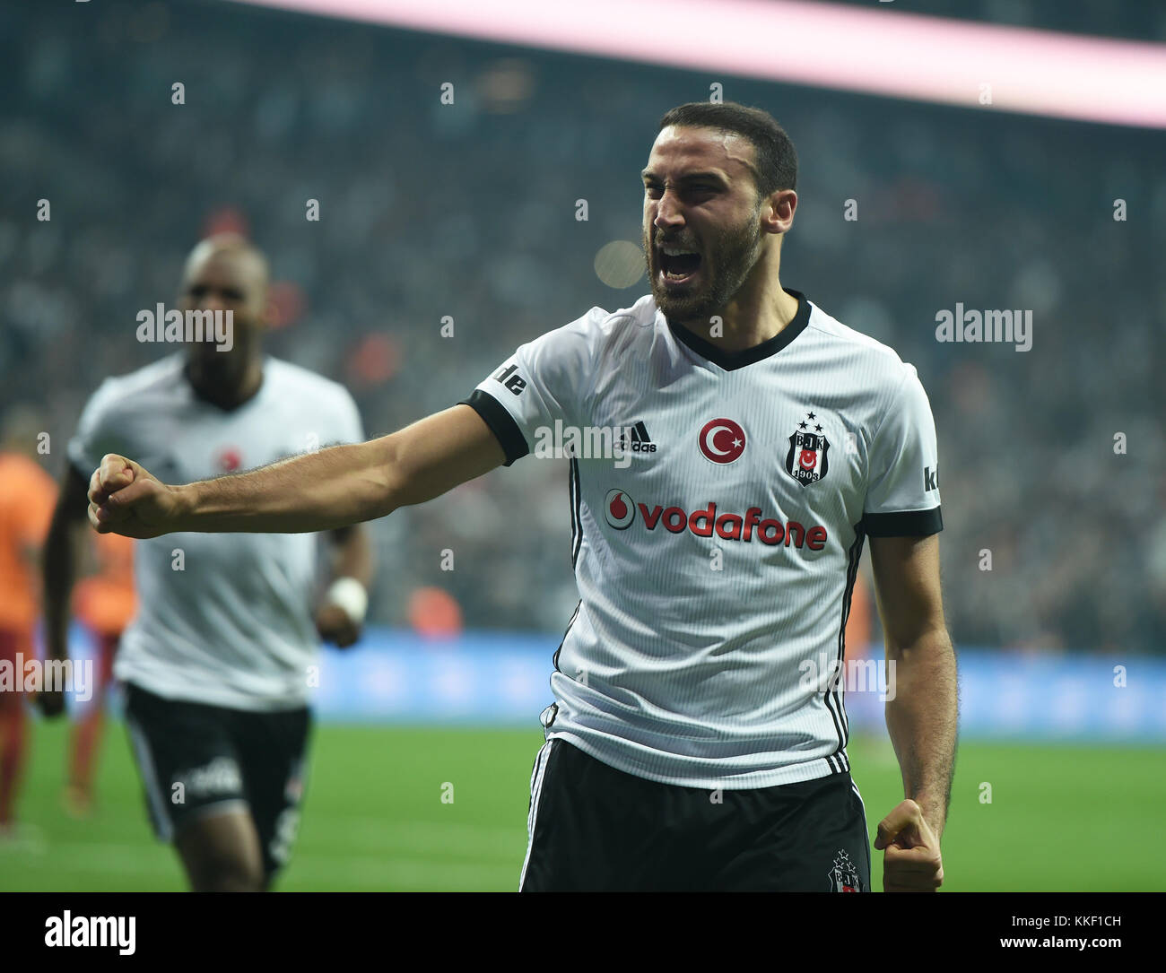 Istanbul, Turkey. 7th Apr, 2018. Dusko Tosic of Besiktas celebrates scoring  during 2017-2018 Turkish Super League match between Besiktas and Goztepe in  Istanbul, Turkey, on April 7, 2018. Besiktas won 5-1. Credit
