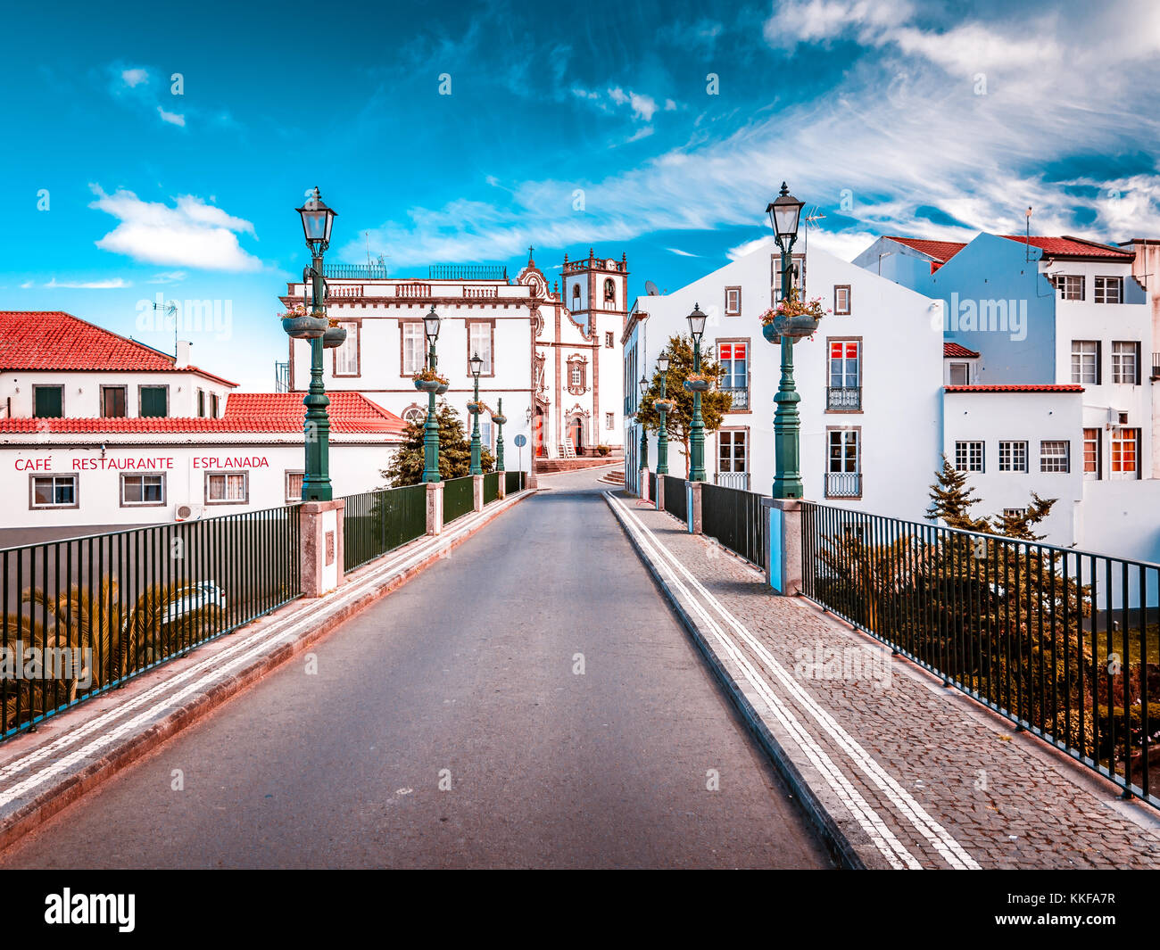 Nordeste village de l'île de São Miguel, Açores, Portugal - traditionnelle architecture historique Banque D'Images