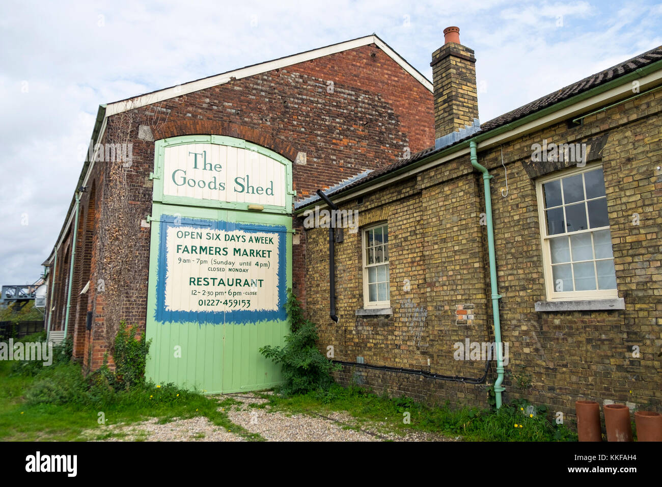 Les marchandises shed farmers market à Canterbury, Kent, UK Banque D'Images