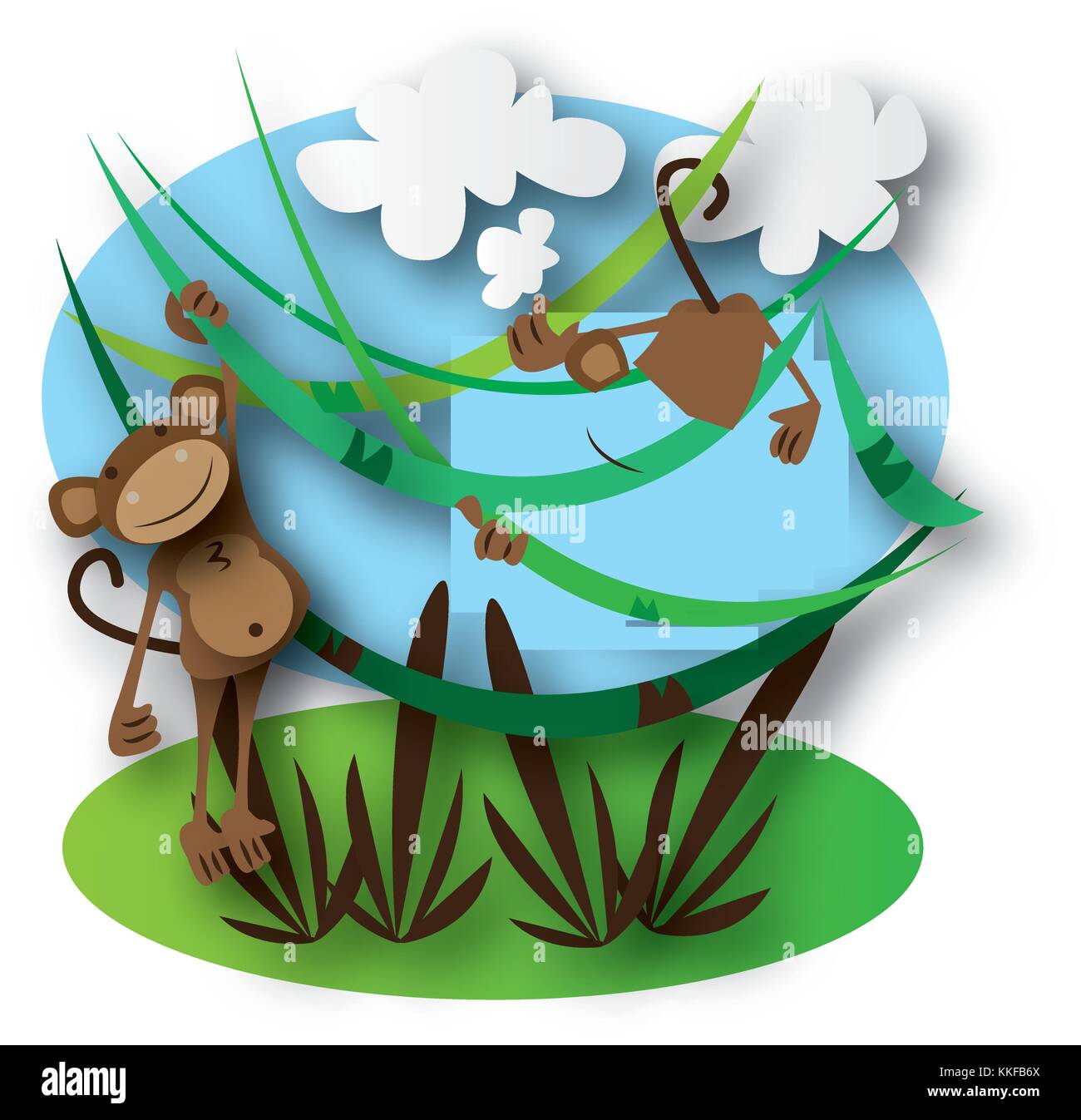 Les singes sautant Illustration de Vecteur