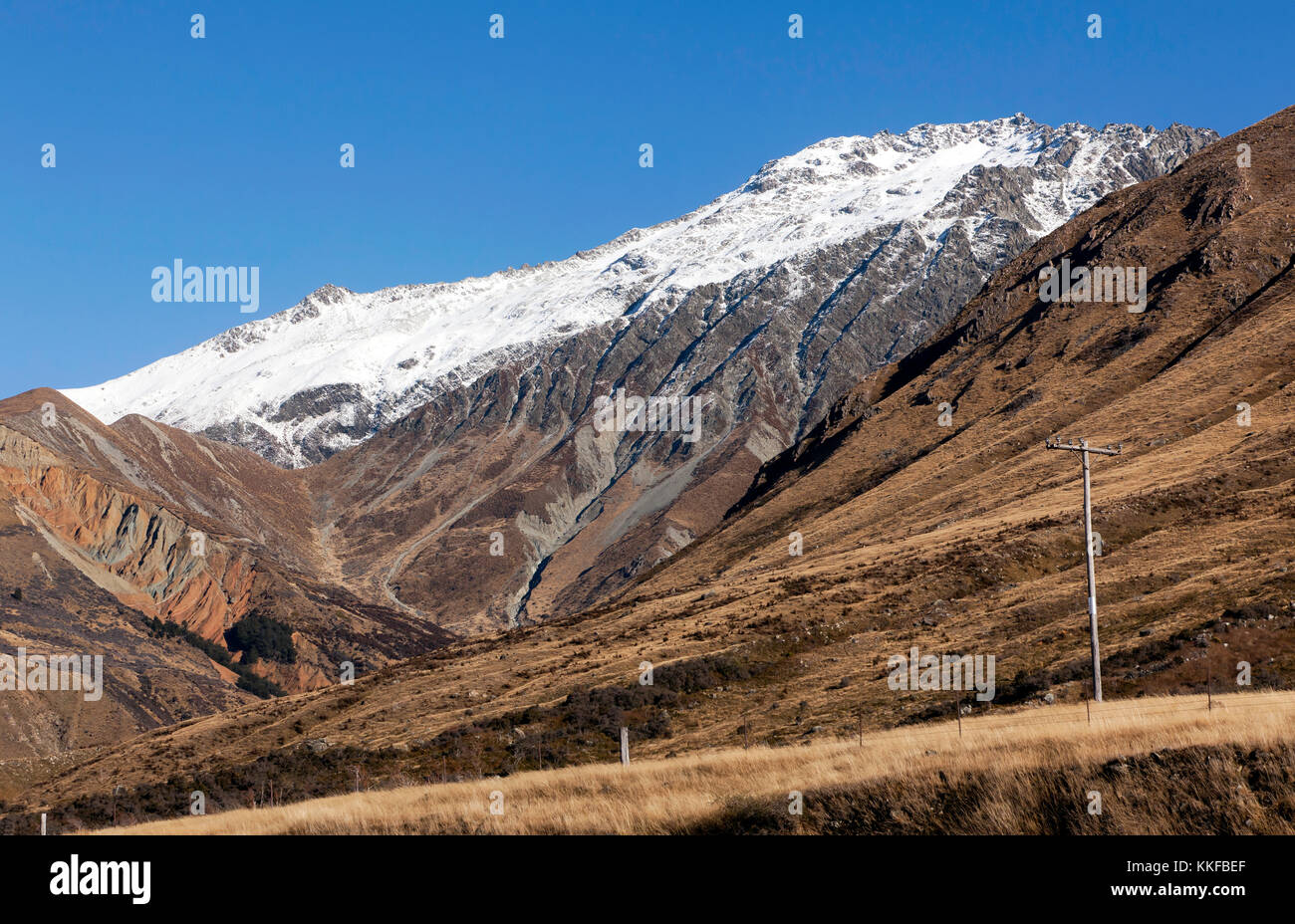 Vue à l'intérieur de l'Aoraki/Mount Cook National Park, à partir de l'autoroute 80, à proximité de Mount Cook Village Banque D'Images