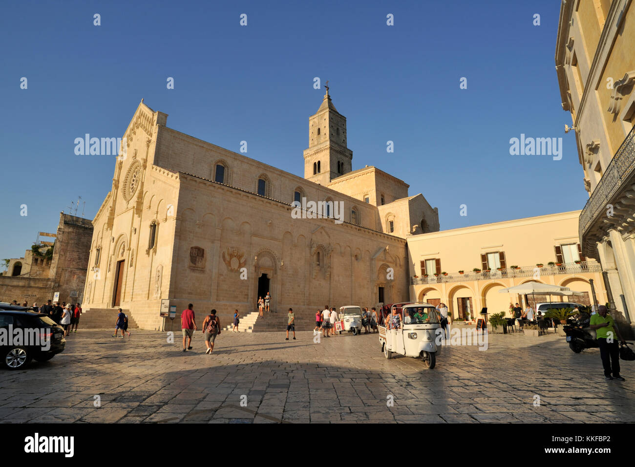 Italie, Basilicate, Matera, Piazza Duomo, Cathédrale Banque D'Images