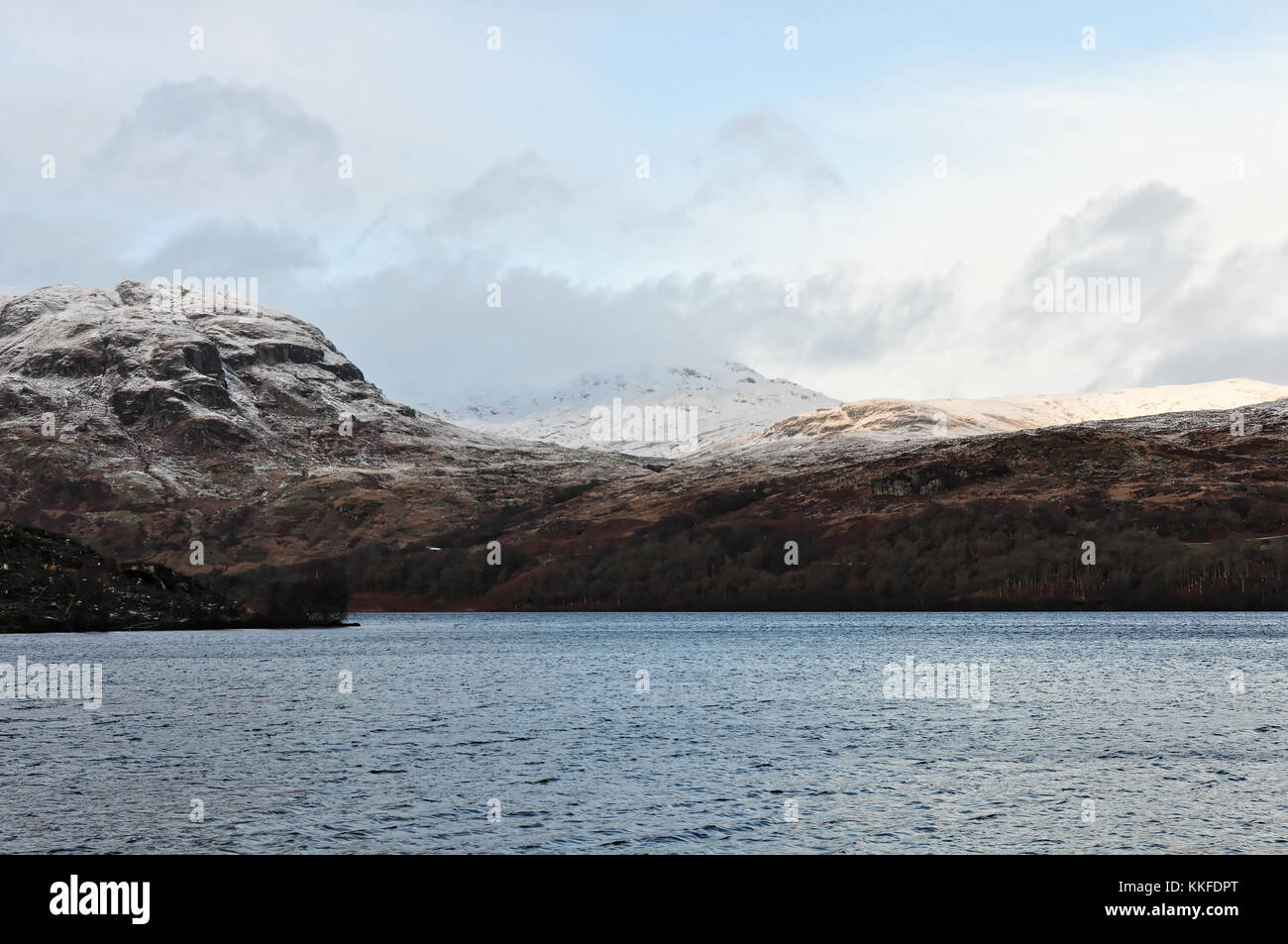 L'hiver à Loch Katrine, les Trossachs, Ecosse, Royaume-Uni Banque D'Images