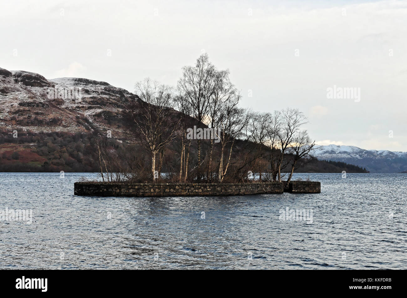 L'hiver à Loch Katrine, les Trossachs, Ecosse, Royaume-Uni Banque D'Images