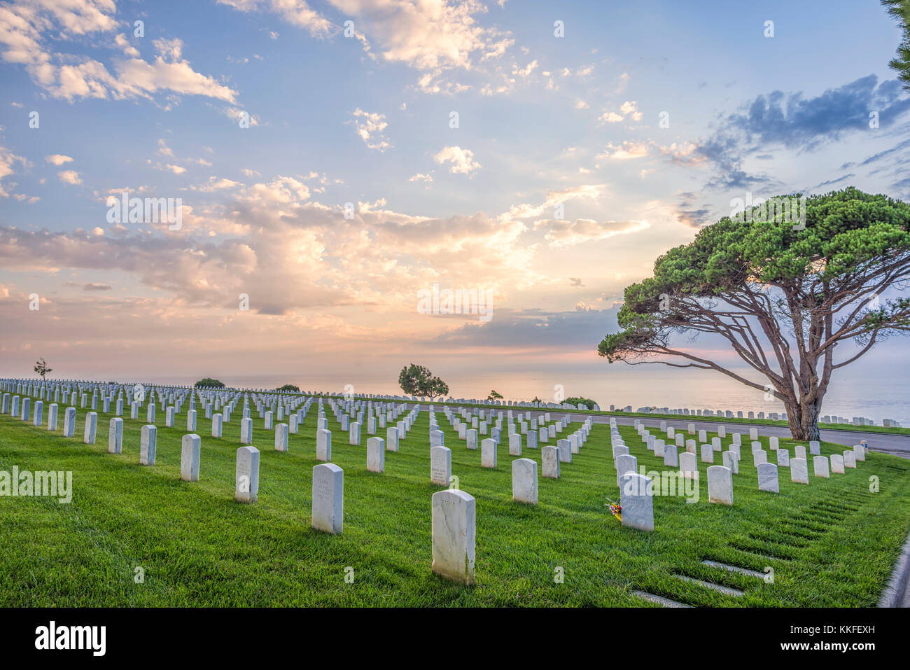Fort Rosecrans National Cemetery. San Diego, Californie. Banque D'Images