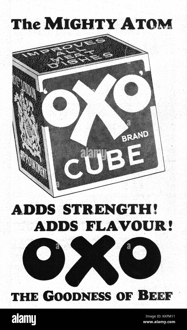 1938 Le magazine britannique annonce Cubes Oxo Banque D'Images