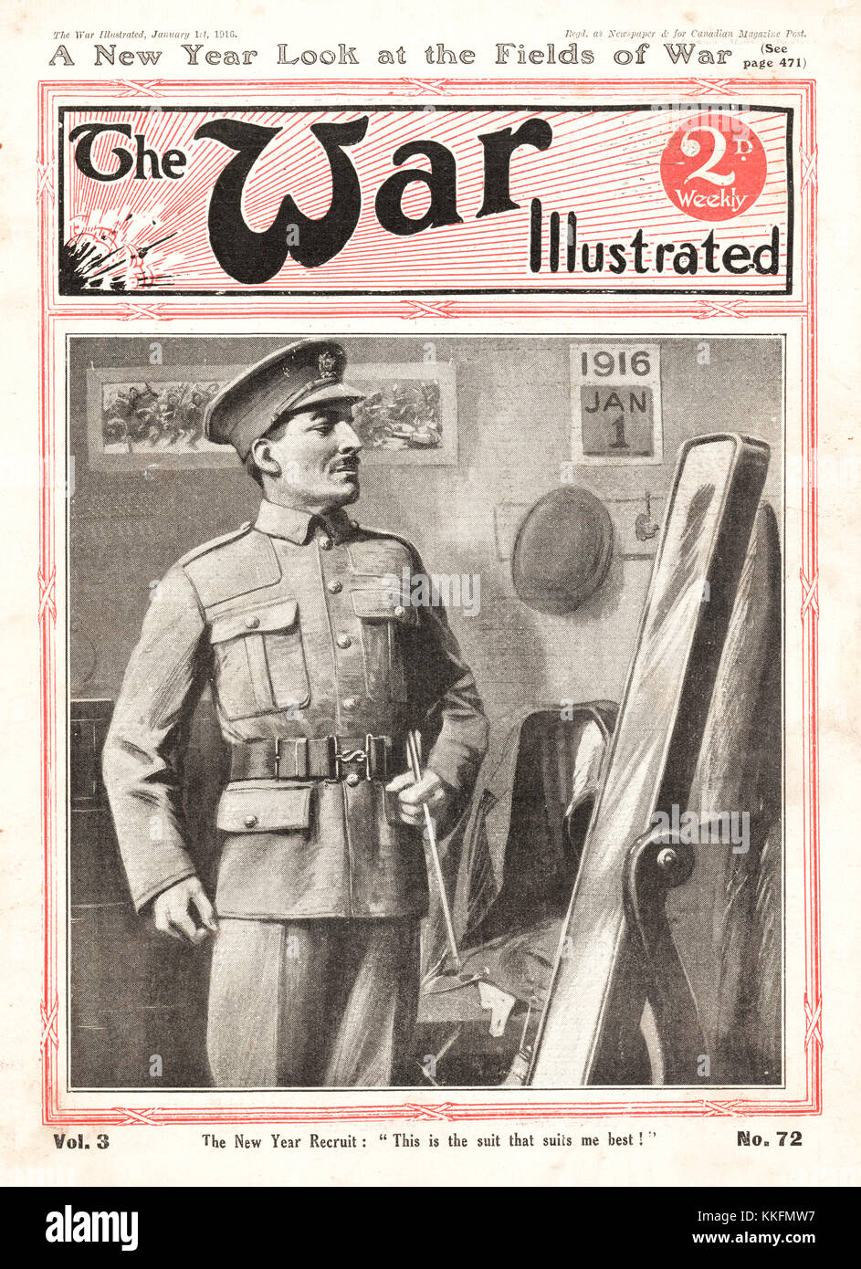 La guerre de 1916 a illustré la nouvelle recrue Banque D'Images
