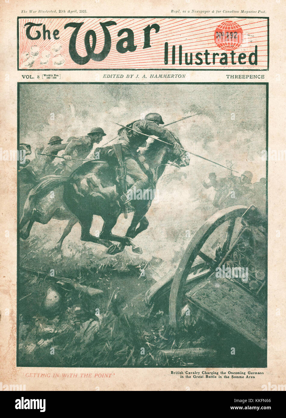 Guerre de 1918 Charge de cavalerie illustré sur la Somme Banque D'Images