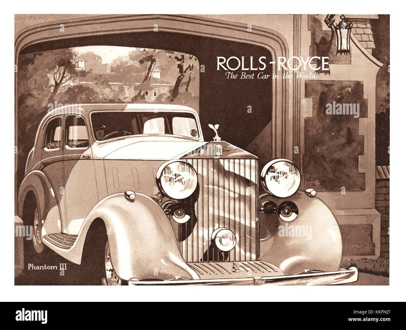 1939 Magazine BRITANNIQUE Rolls Royce Phantom III Annonce Voiture Banque D'Images
