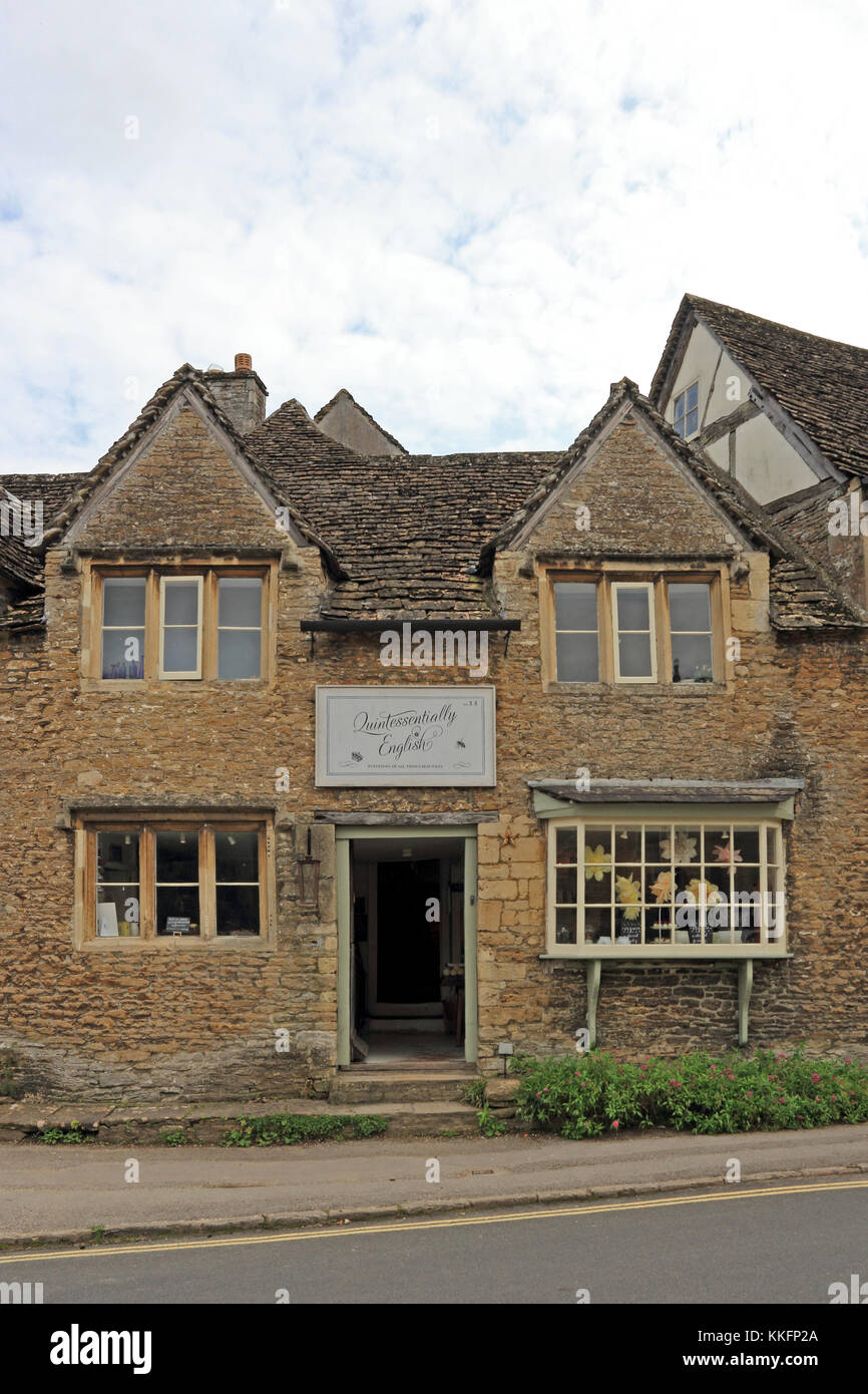 Boutique typiquement anglais, Lacock, Wiltshire Banque D'Images