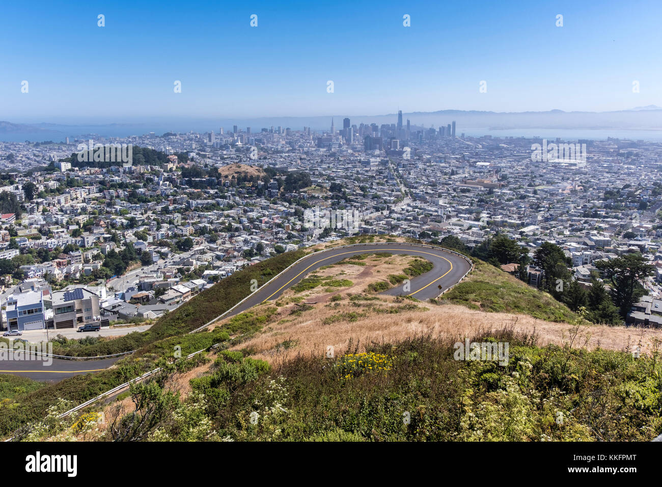 Skyline, Twin Peaks, San Francisco, California, USA Banque D'Images