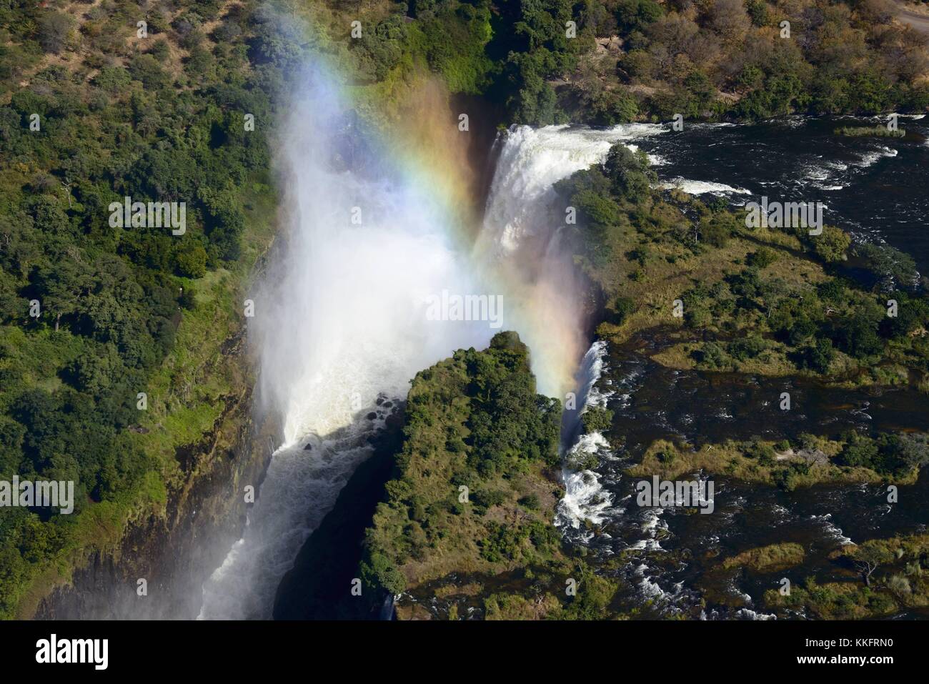 La cataracte de la rivière Zambèze, diables, chutes Victoria, Zambie et Zimbabwe | conditions dans le monde entier Banque D'Images