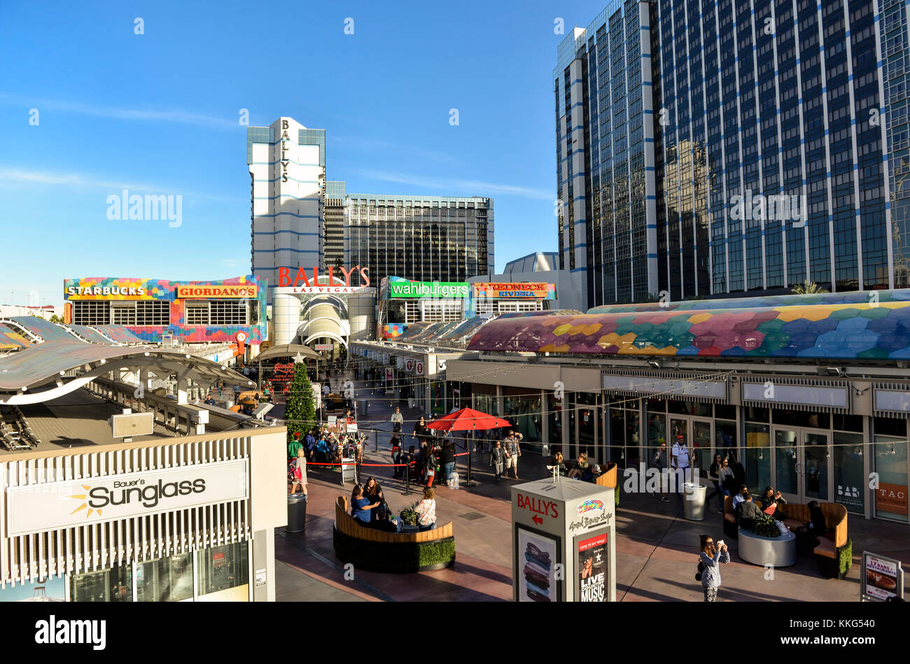 Grand Bazar Boutiques sur le Strip de Las Vegas au Bally's Resort et Casino. Banque D'Images