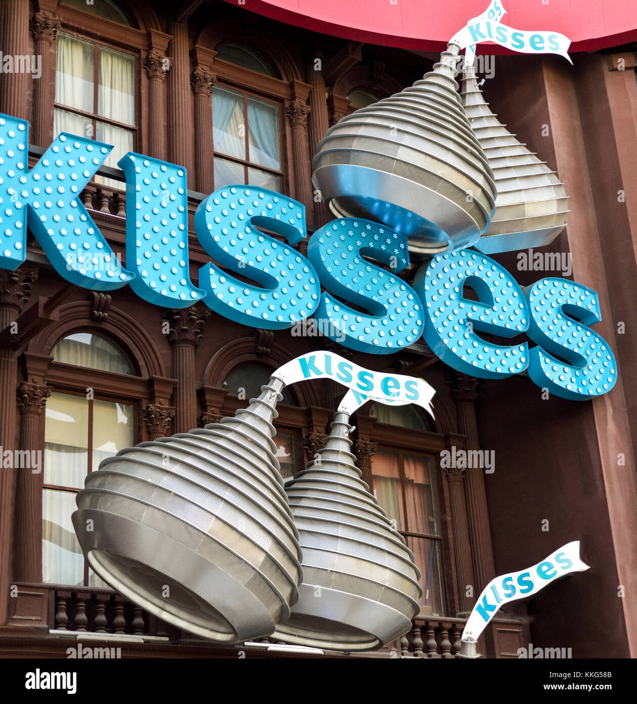 Hershey Kisses emblématique signe sur le Strip de Las Vegas. Banque D'Images