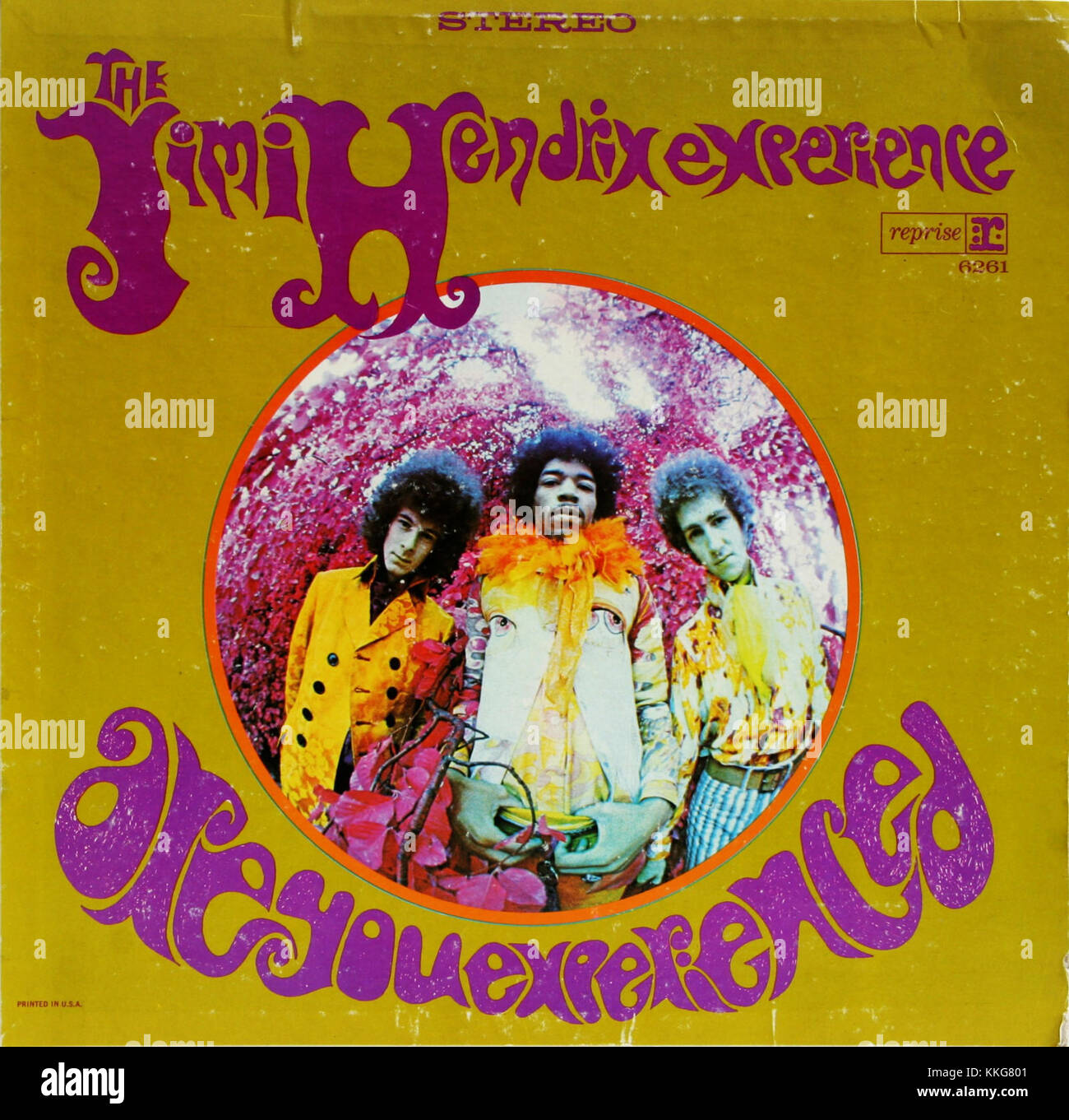 La reprise américaine de 'Are You Experience' de The Jimi Hendrix Experience présente un design psychédélique, symbolisant la nature contreculturelle et expérimentale de l'album. Banque D'Images