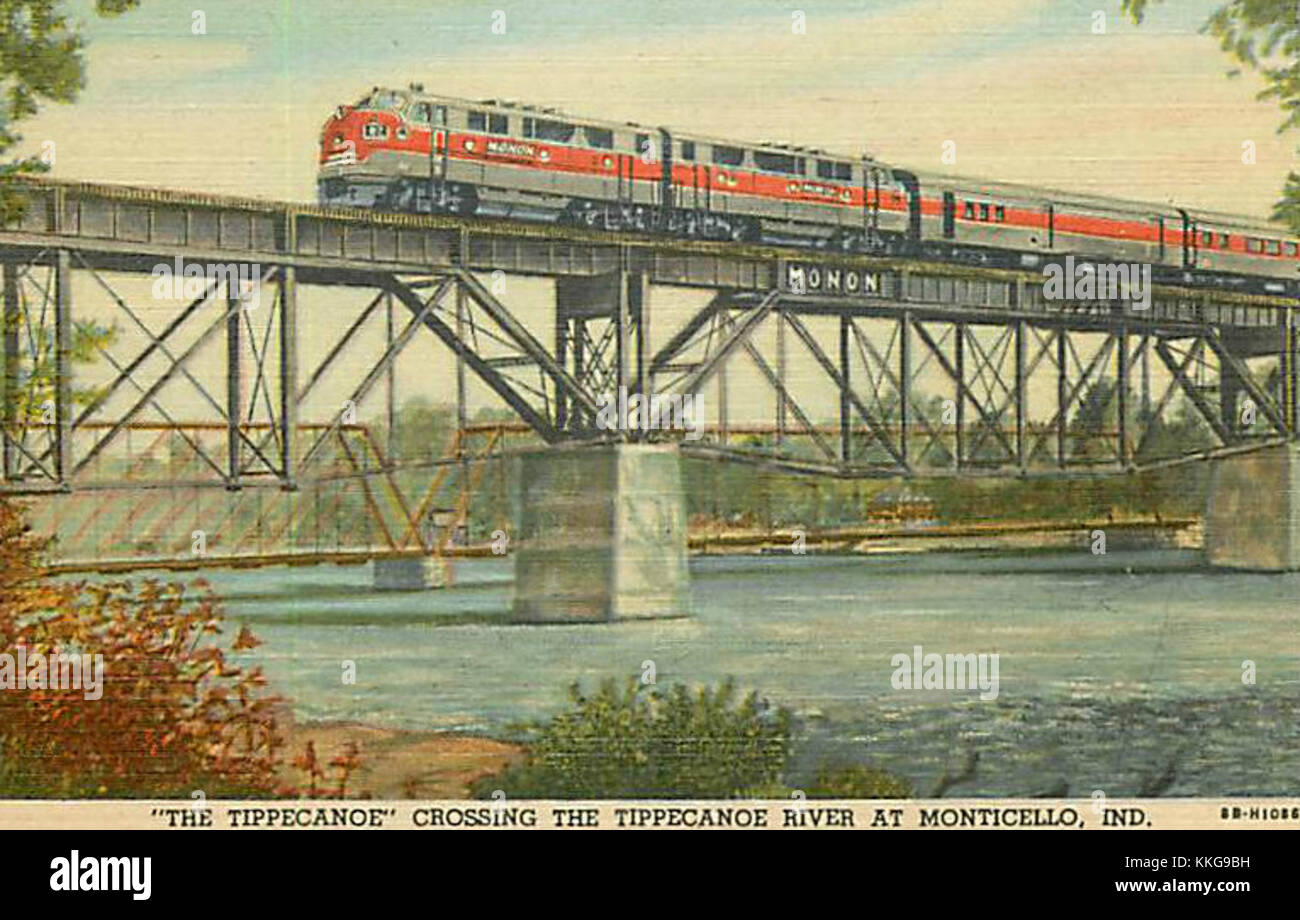 Le « Tippecanoe » du Monon Railroad était un train historique qui circulait le long du Monon Railway, fournissant des services de transport clés entre les villes. Ce train constituait une partie importante de l'infrastructure de transport de la région, surtout pendant sa période d'exploitation, reliant les collectivités et facilitant le commerce et les déplacements. Banque D'Images