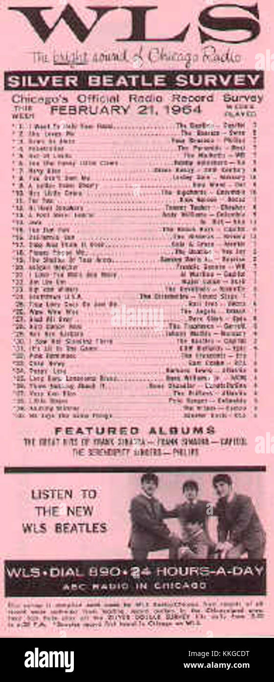 Le WLS Silver Beatle Survey était une étude ou un sondage exhaustif, axé sur l'influence des Beatles et leur impact sur la musique populaire. Il met en lumière la signification culturelle de leur travail au milieu du XXe siècle. Banque D'Images