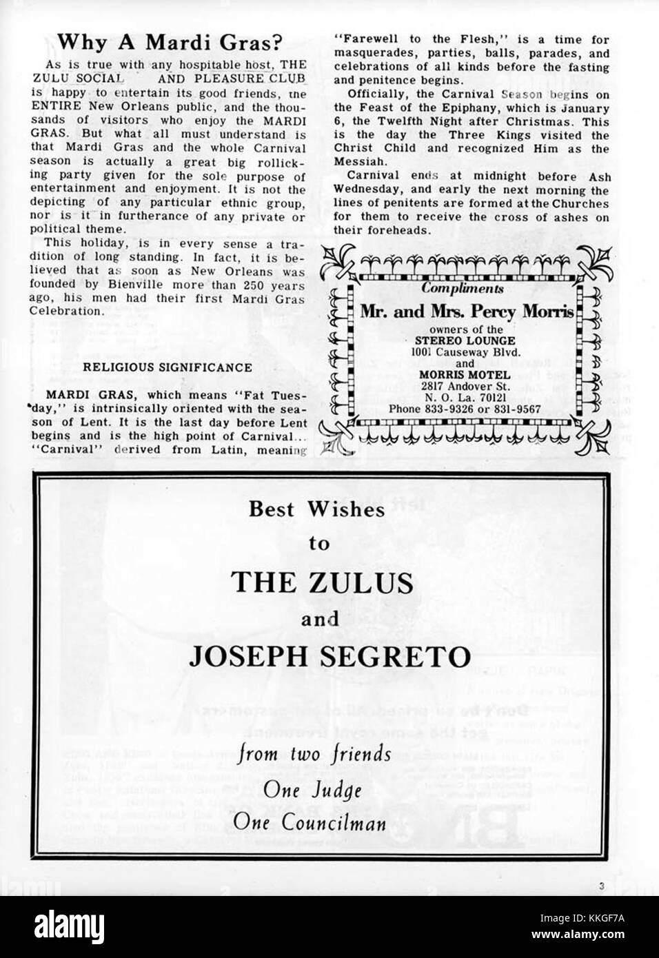 Le défilé de mardi gras du Zulu social Aid and Pleasure Club en 1974 a été l'un des événements culturels importants de la Nouvelle-Orléans. Zulu est connu pour ses traditions vibrantes, ses costumes et sa participation aux célébrations du carnaval de la ville. Banque D'Images