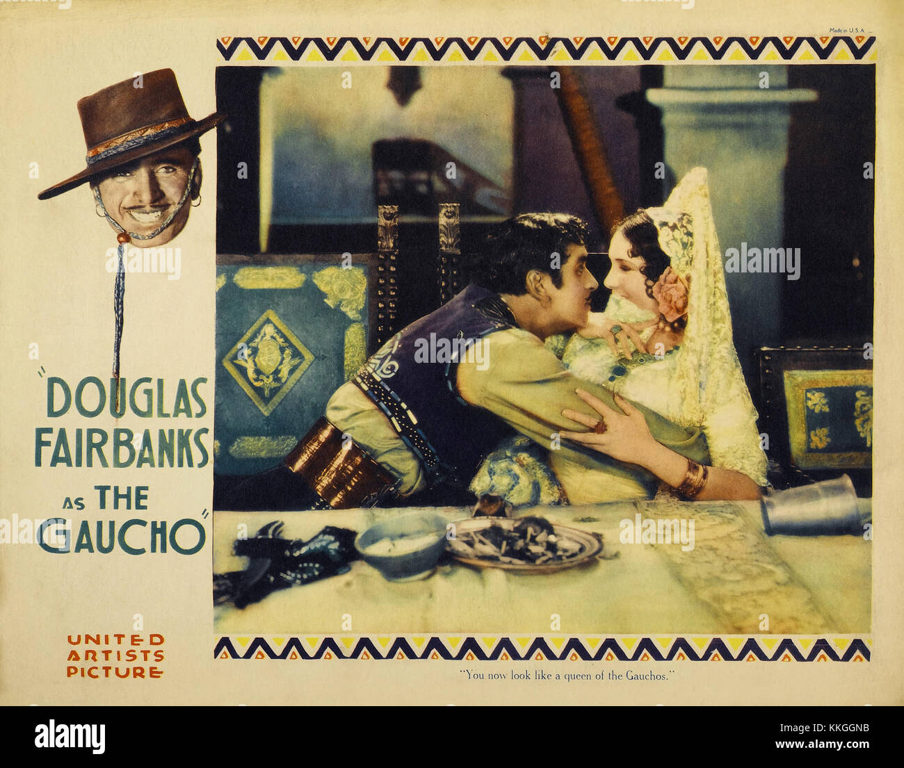 L'affiche de 'The Gaucho' (1927), réalisée par F.W. Murnau, promeut le film muet, mettant en valeur ses images saisissantes et son design artistique. Banque D'Images