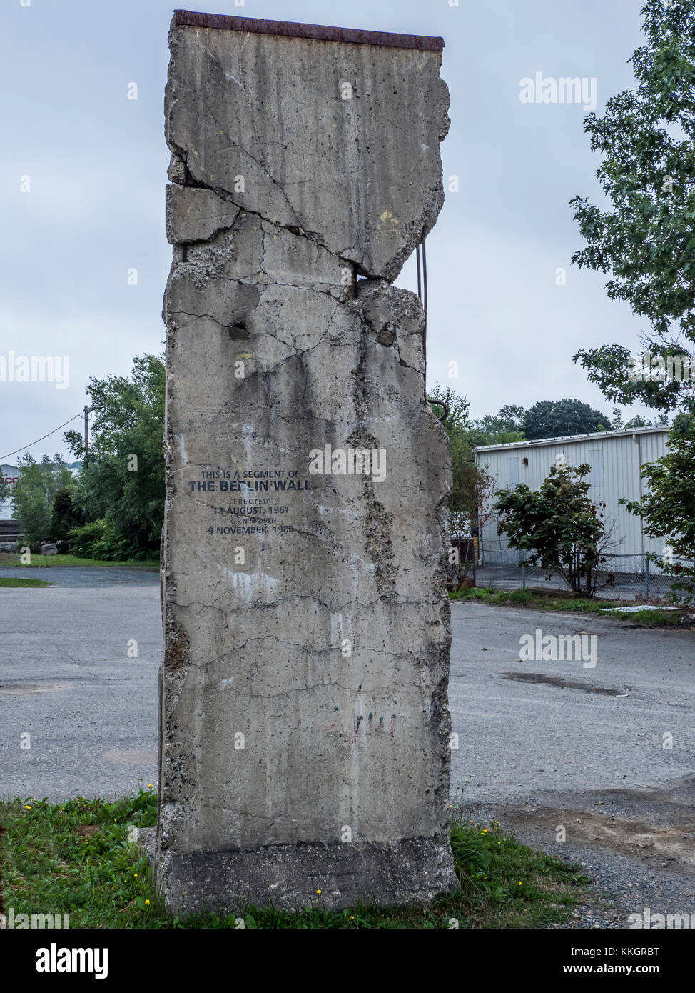 Morceau du mur de Berlin, Lunenburg, Nouvelle-Écosse, Canada. Banque D'Images