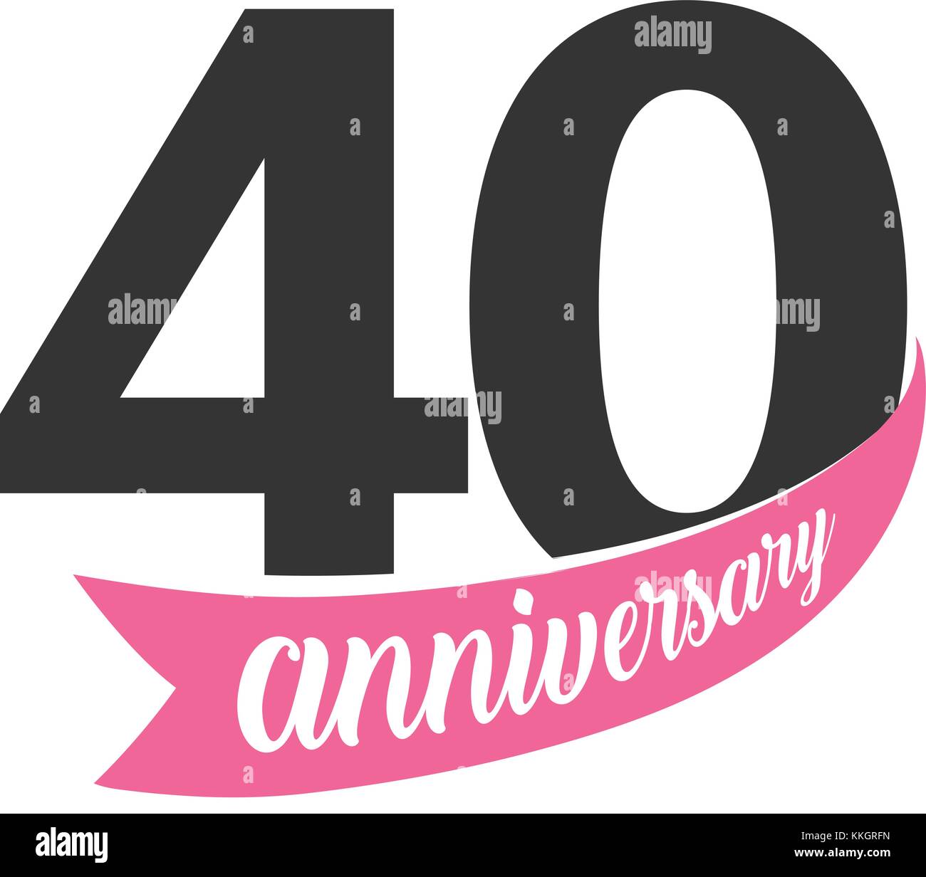 40e anniversaire logo vector. numéro 40. L'illustration pour la carte de vœux, invitation, affiche, mariage, célébration, certificat Illustration de Vecteur