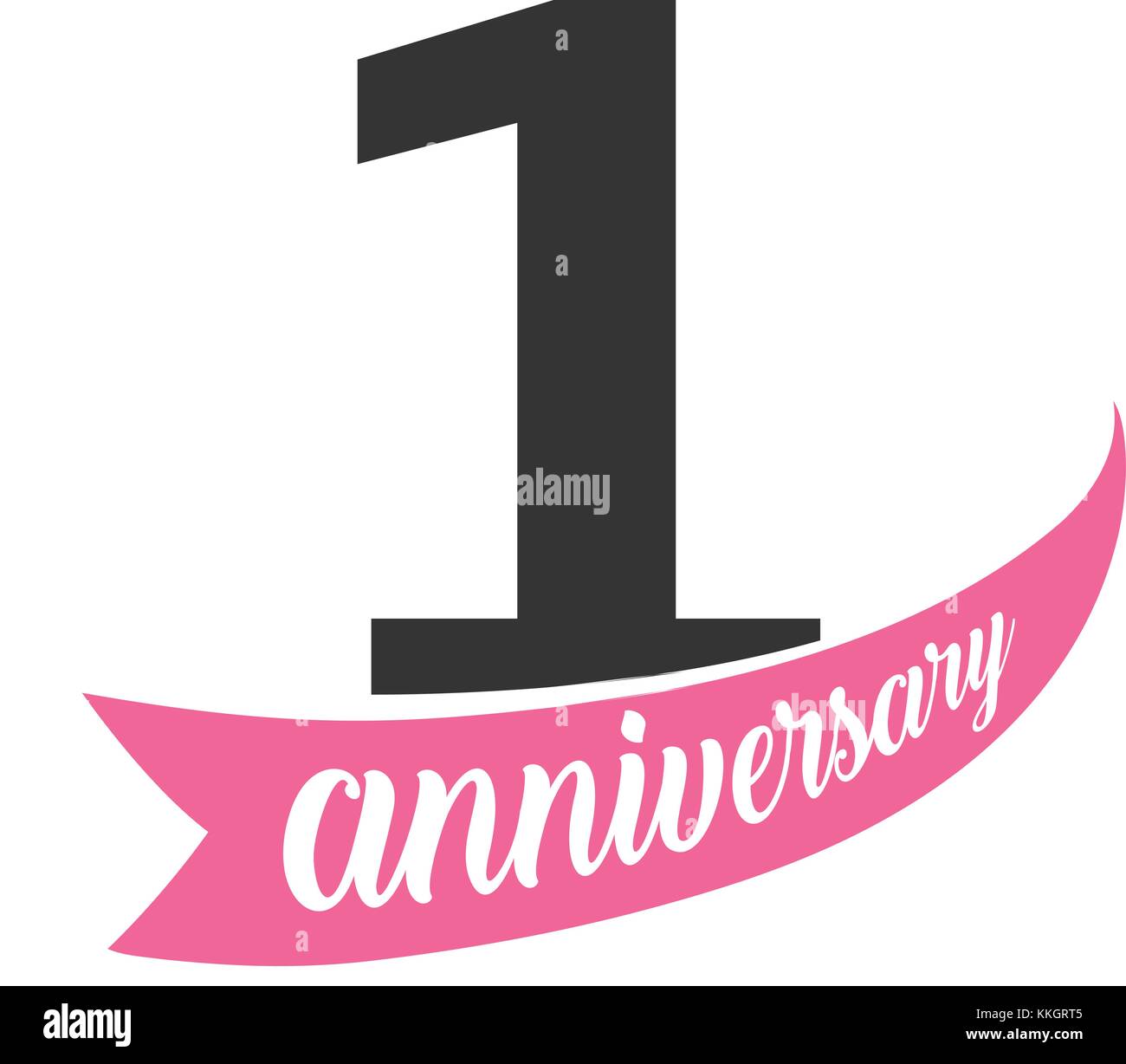Premier Anniversaire Logo Vector Numero 1 Illustration Pour La