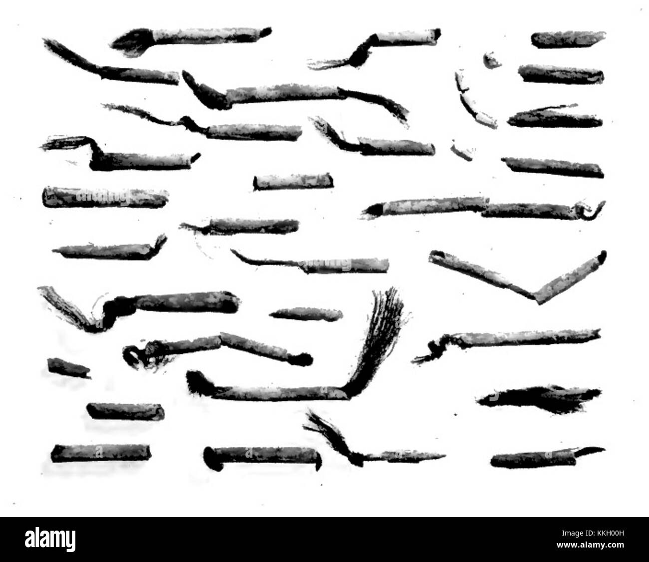 Dumaw Creek, situé aux États-Unis, est connu pour son importance dans la culture autochtone locale. Les pipes à cheveux en cuivre trouvées dans la région sont des artefacts utilisés dans les cérémonies traditionnelles amérindiennes et les pratiques culturelles. Banque D'Images