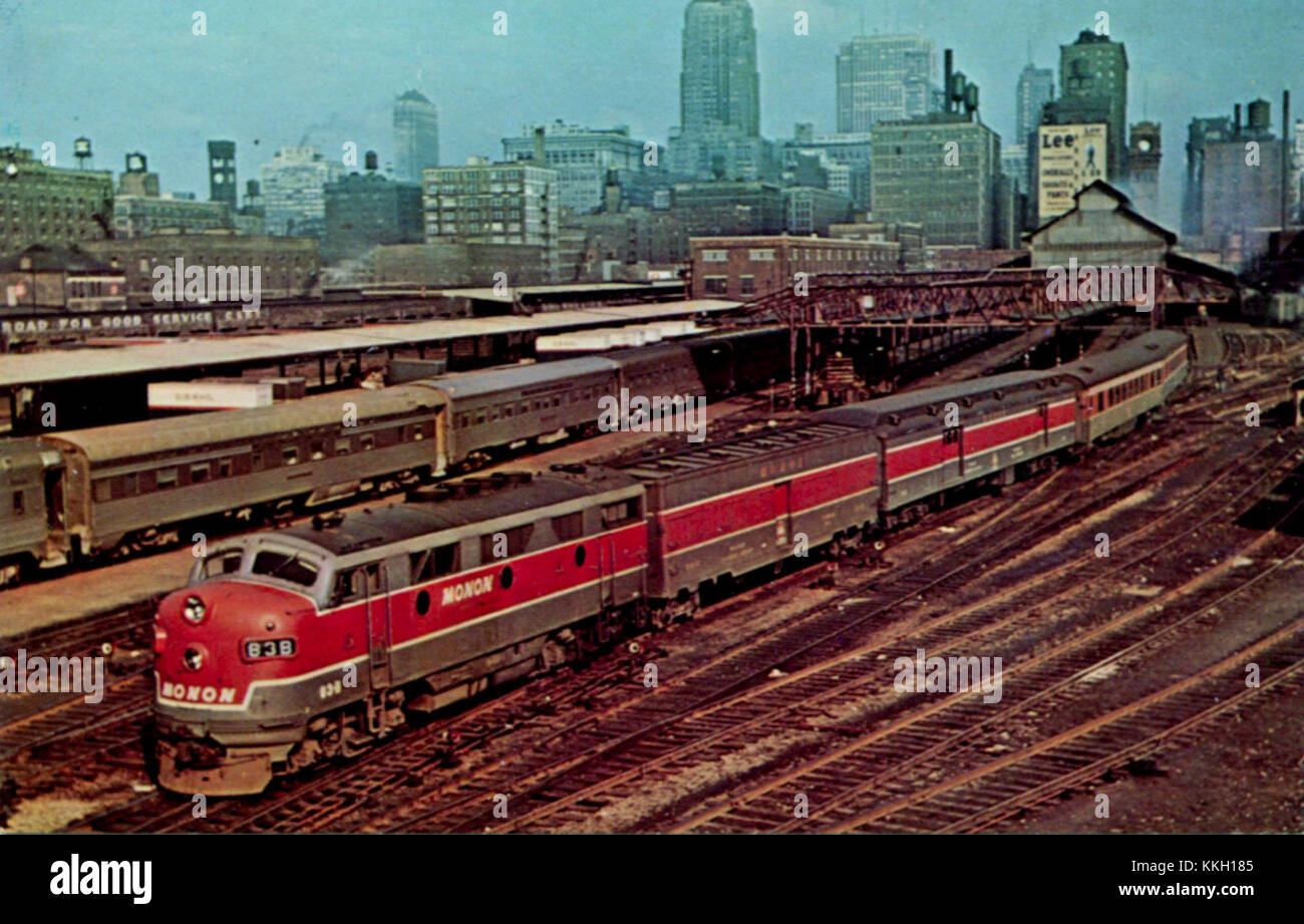 Le Hoosier Monon était une ligne de chemin de fer de l'Indiana, aux États-Unis, connue pour son rôle dans le transport de marchandises et de passagers à travers l'État. Il a joué un rôle important dans le développement du réseau de transport de l’Indiana. Banque D'Images