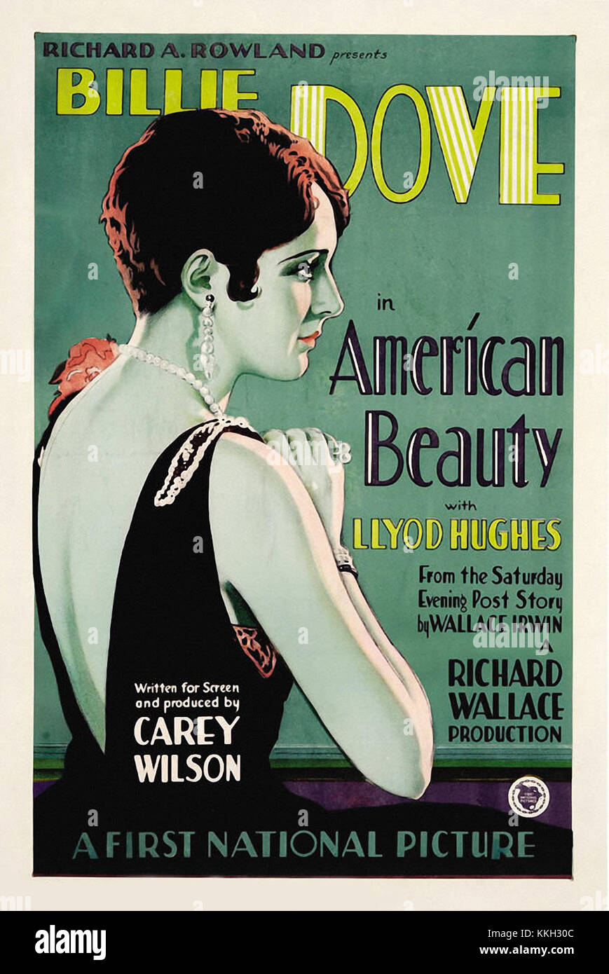 Le film de 1927 « American Beauty » était un drame muet qui explorait les thèmes de la vie américaine et des attentes sociétales. L'affiche est une représentation emblématique du cinéma du début du XXe siècle. Banque D'Images