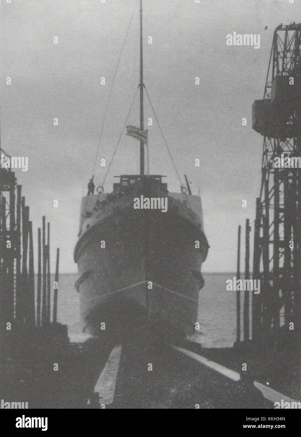 Le lancement du Tynwald à Barrow marque un événement important dans l’histoire maritime, mettant en lumière la tradition navale et l’innovation. Banque D'Images