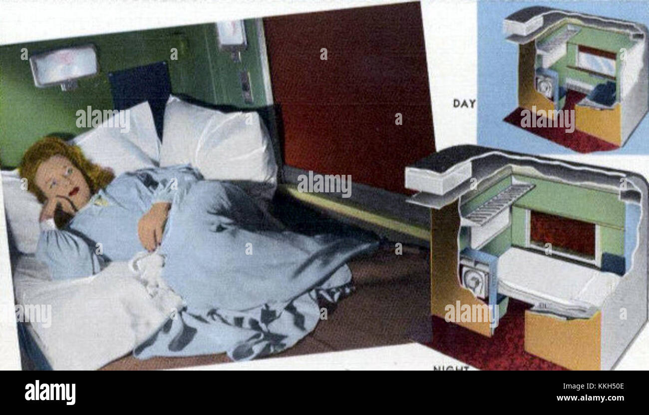La chambre Southern belle offre un espace confortable et privé pour les voyageurs à bord du train Southern belle. Connue pour son design compact mais fonctionnel, la Roomette offre une expérience intime lors de longs trajets. Banque D'Images
